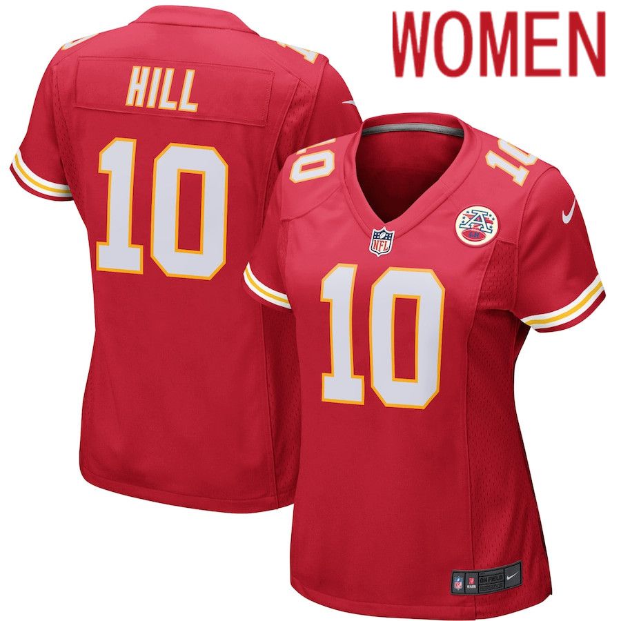 Women Kansas City Chiefs #10 Tyreek Hill Nike Red Game Player NFL Jersey->women nfl jersey->Women Jersey